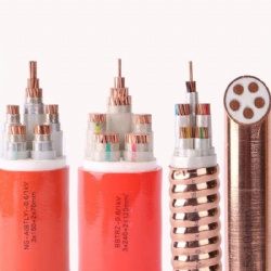 Bttrz-0.6/1kv-3*50+2*25 Low Voltage Rolled Copper Sheathed Inorganic Mineral Insulated XLPE Flexible Fireproof Cable